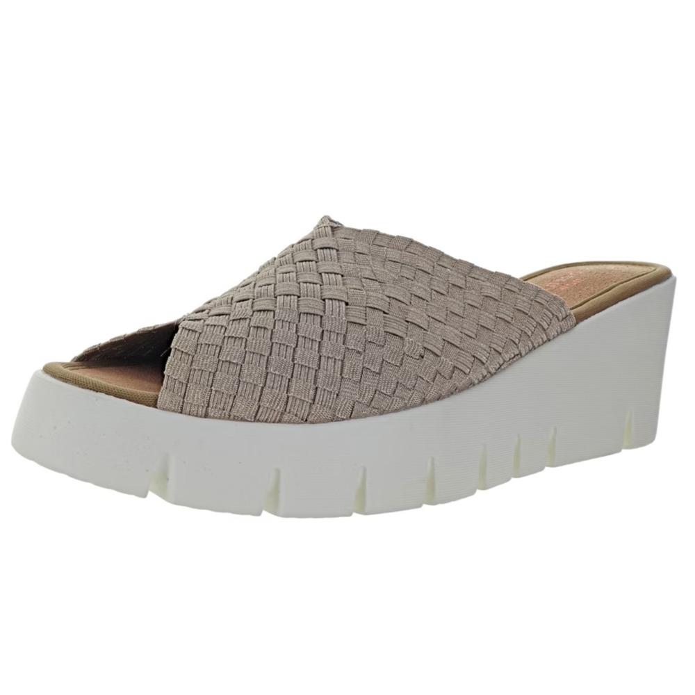 Bernie Mev Womens Venti Summer Wedge Sandals EU 37 Size 6 Light Gold NWOB